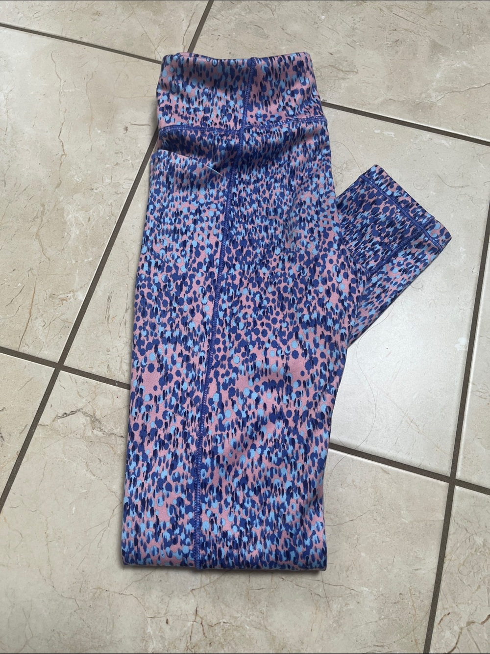 Athleta Pink and Blue Printed Kids Leggings